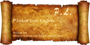 Pintarics Lajos névjegykártya